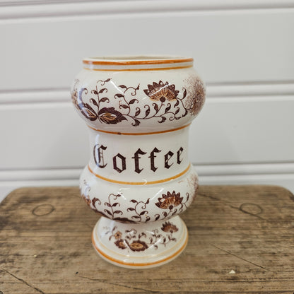 Brown Onion Coffee Canister, missing lid - as is