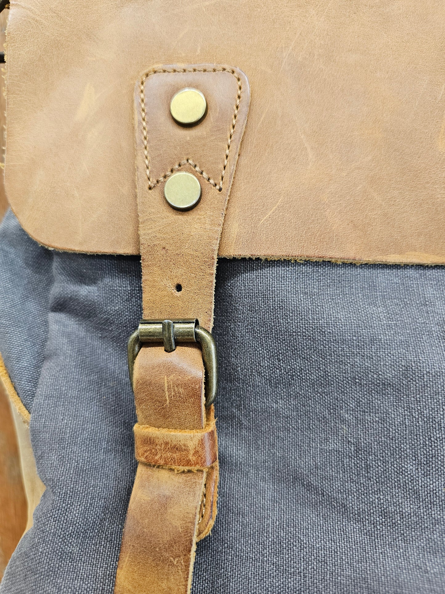 Wowbox Messenger Bag canvas and leather, No Crossbody Strap