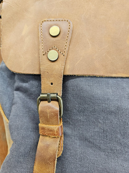 Wowbox Messenger Bag canvas and leather, No Crossbody Strap