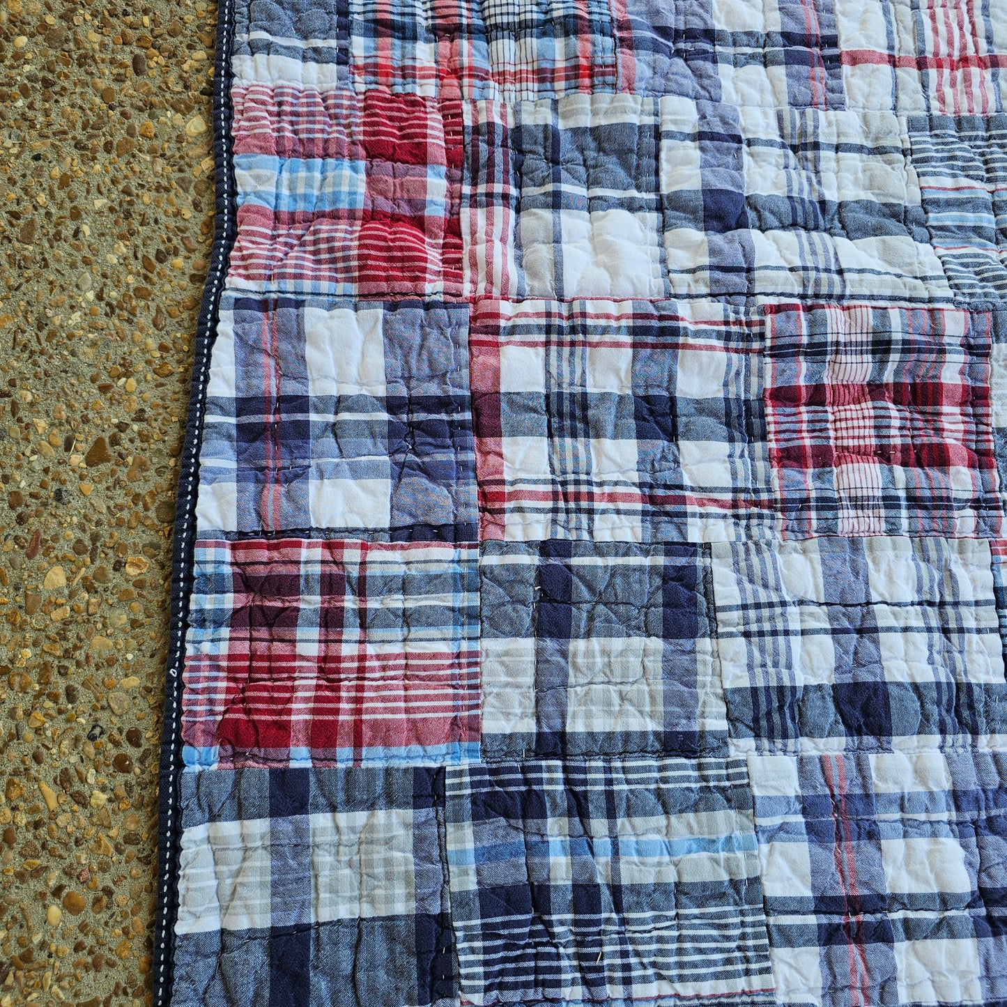 Pottery Barn Kids Quilt approx 79" x 60" red, white and blue