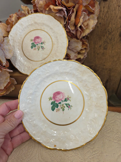 Vintage Rose Point Plates — Set of 2