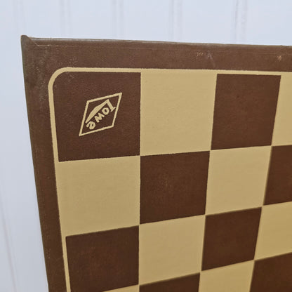 Lowe brown/ beige checkerboard with pieces, as is