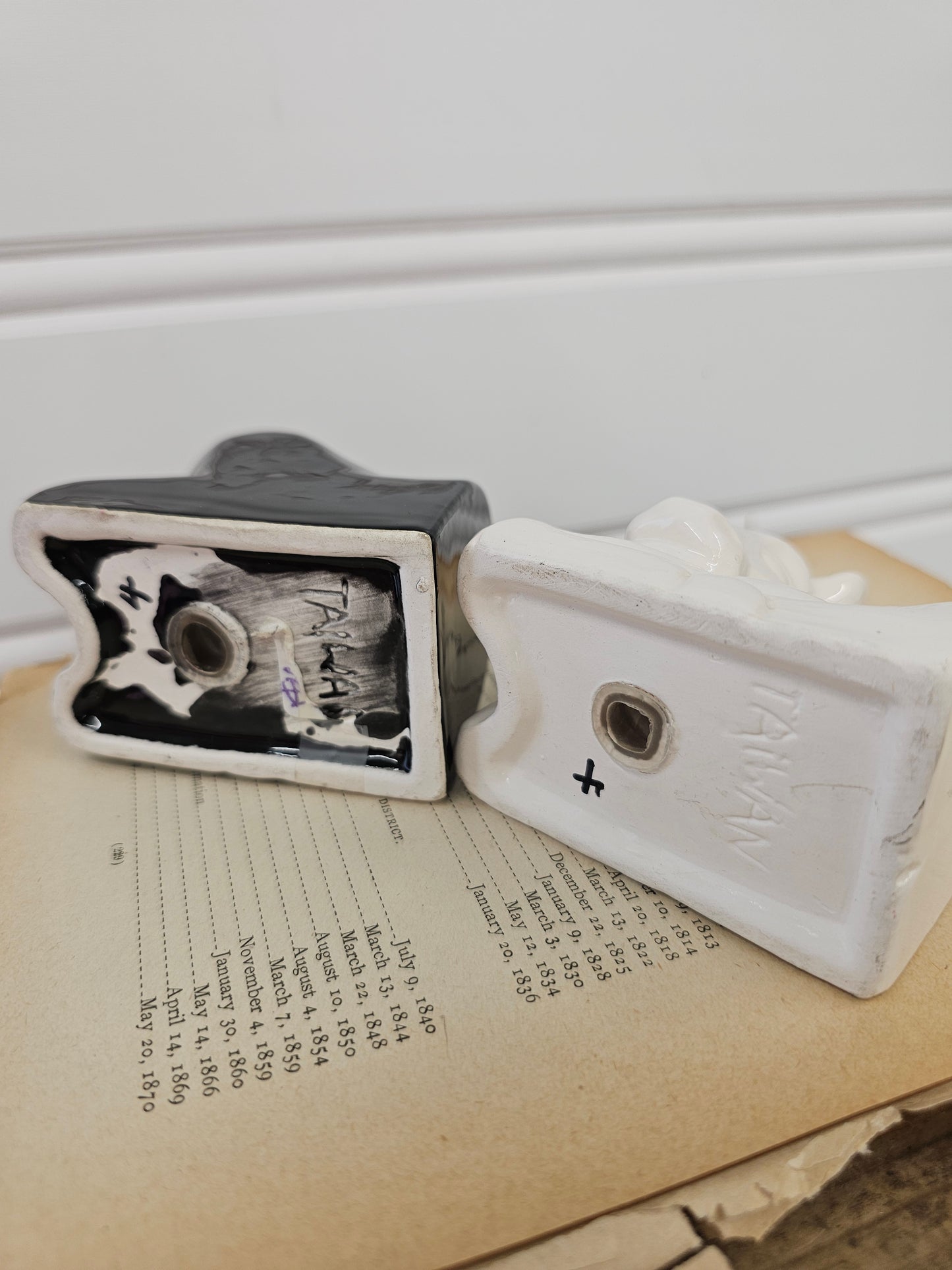 Black & White Cow Salt and Pepper Shakers - Made in Taiwan