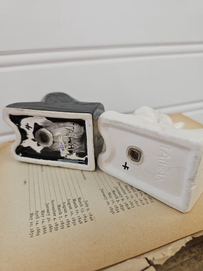 Black & White Cow Salt and Pepper Shakers - Made in Taiwan