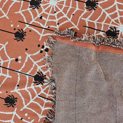 Spider Knitted Throw Blanket - approx 50" x 60"