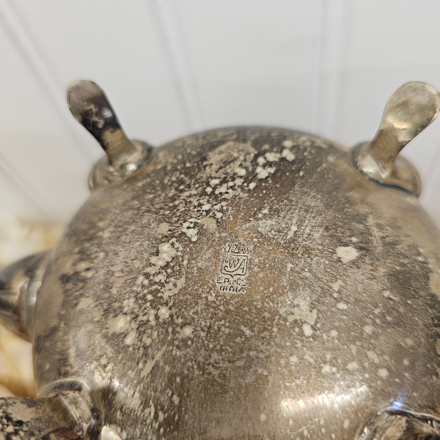 Silver tea pot - India - this was on my mantle at the other house