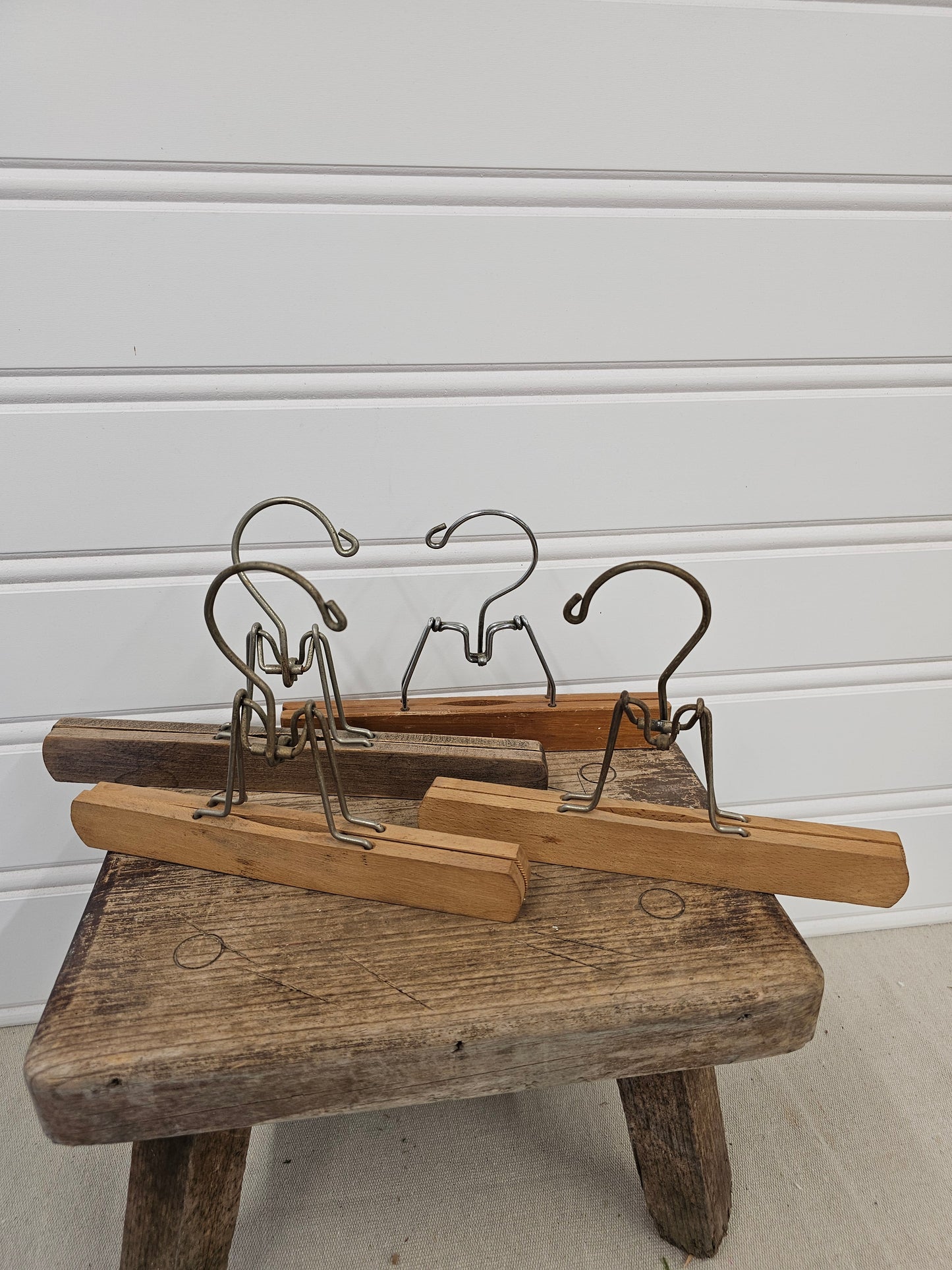 vintage Wooden hangers set of 4