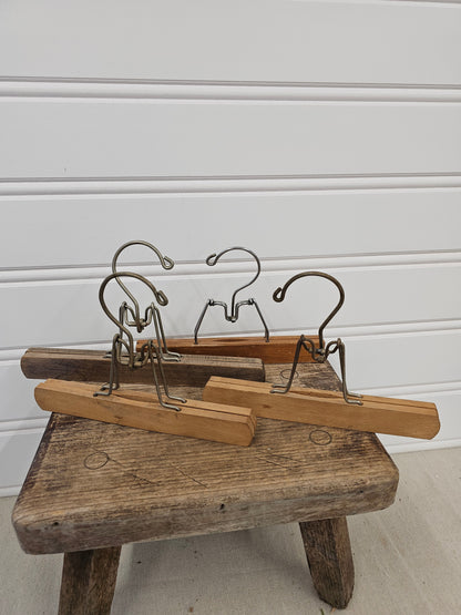 vintage Wooden hangers set of 4