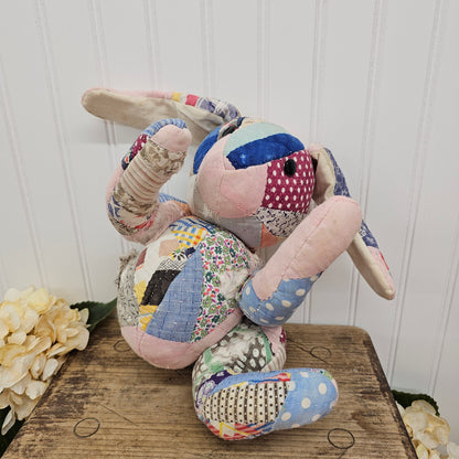 Quilted rabbit, missing a leg, as is