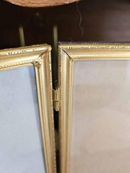 Brass Trifold Frame, Fits 8" x 10" Photos
