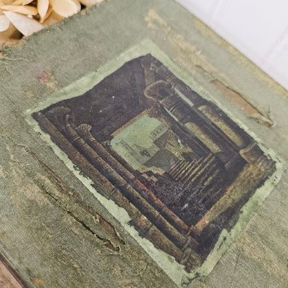 Green faux book shadow box