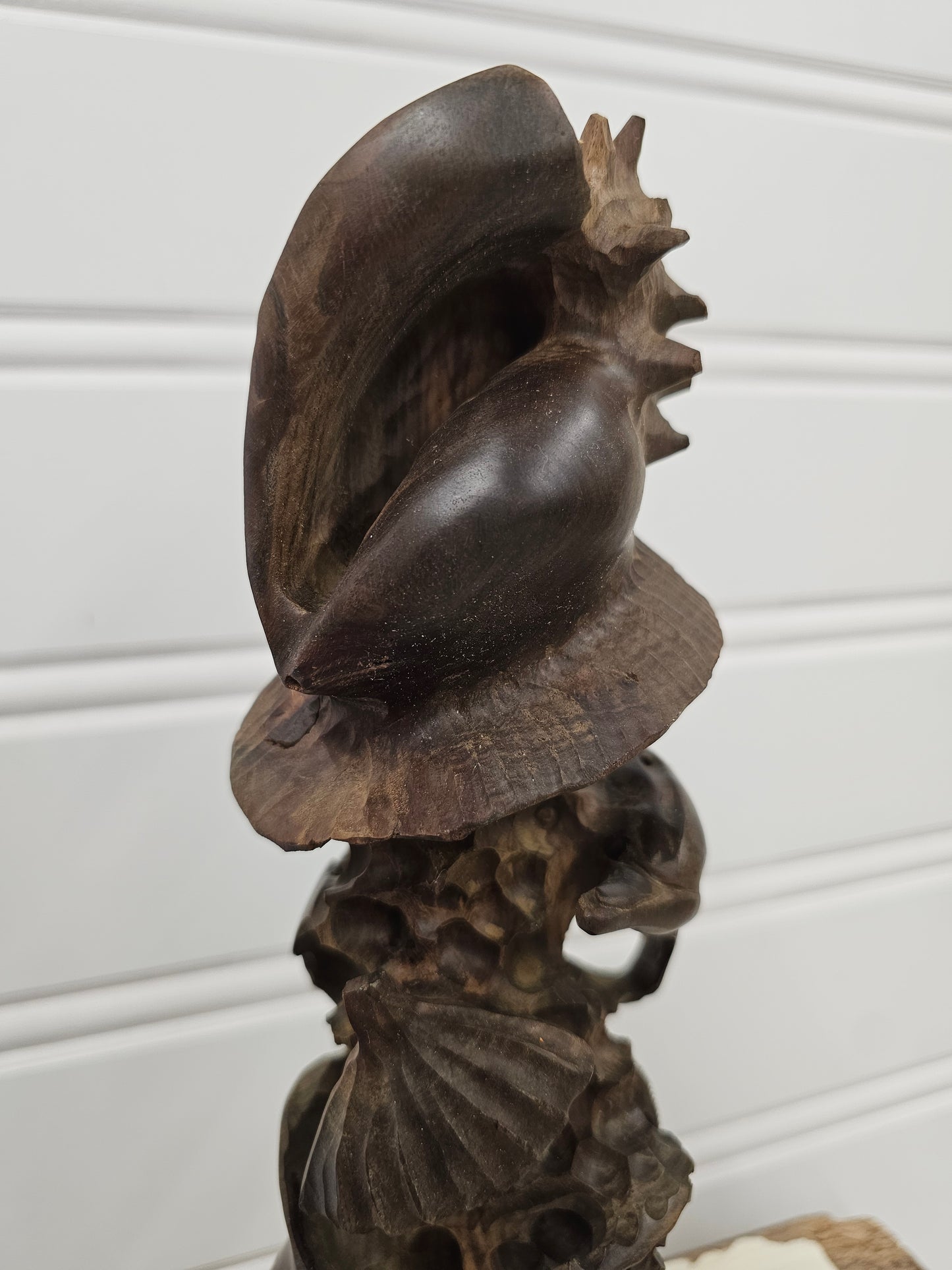 unique hand carved Guayacan Wood sealife sculpture