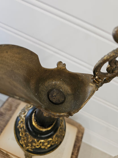 vintage black and brass Ewer