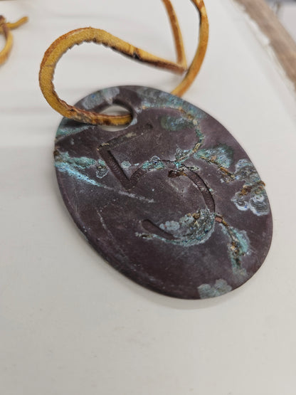 vintage copper #5 tag