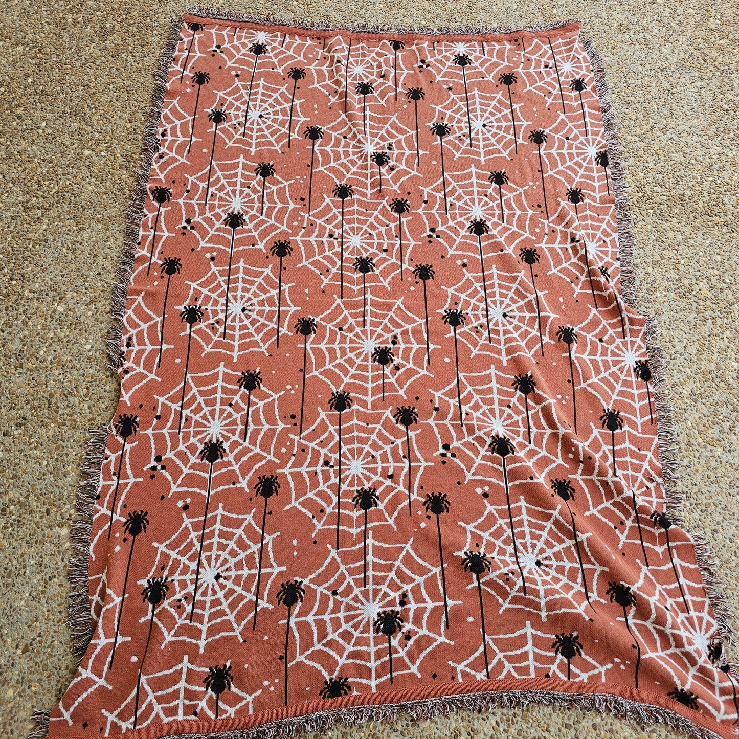 Spider Knitted Throw Blanket - approx 50" x 60"