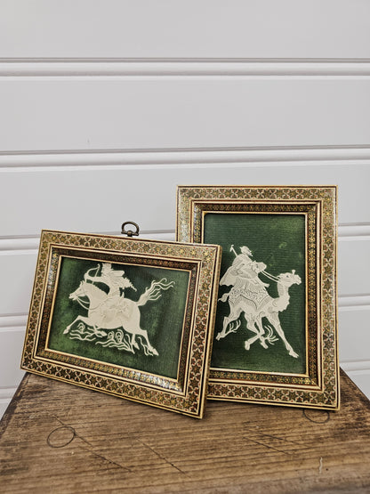 Set of 2 vintage Persian Framed Art