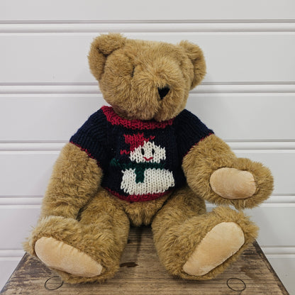 The Vermont Teddy Bear Co.,  bear with snowman sweater