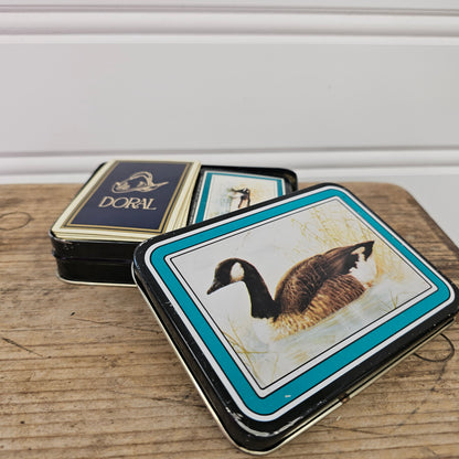 1986 Duck Metal Tin Card Holder, Enesco Hong Kong
