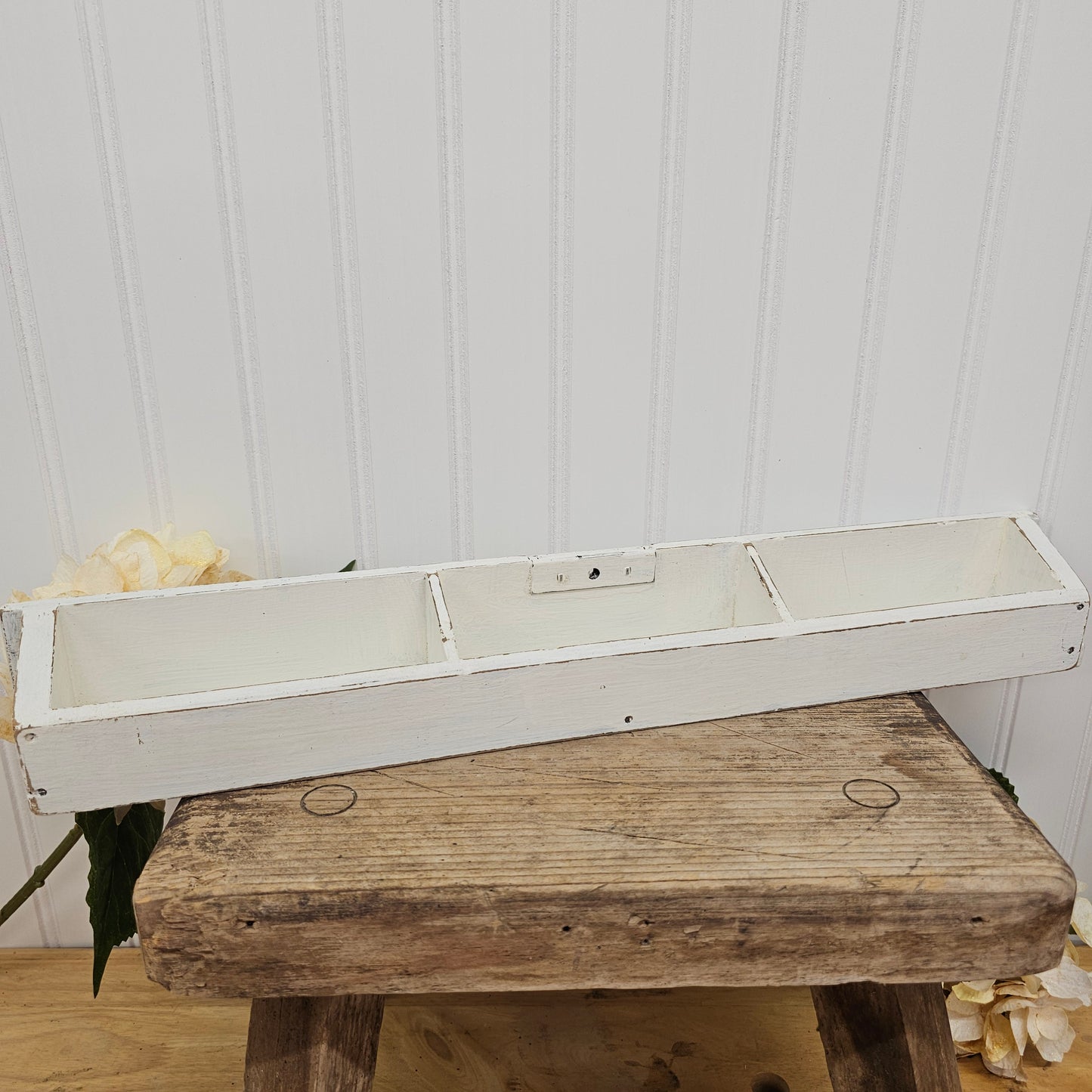 White wooden mini shelf