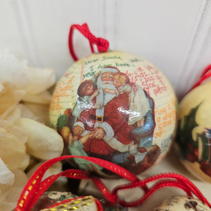Set of 9 paper mache ornaments