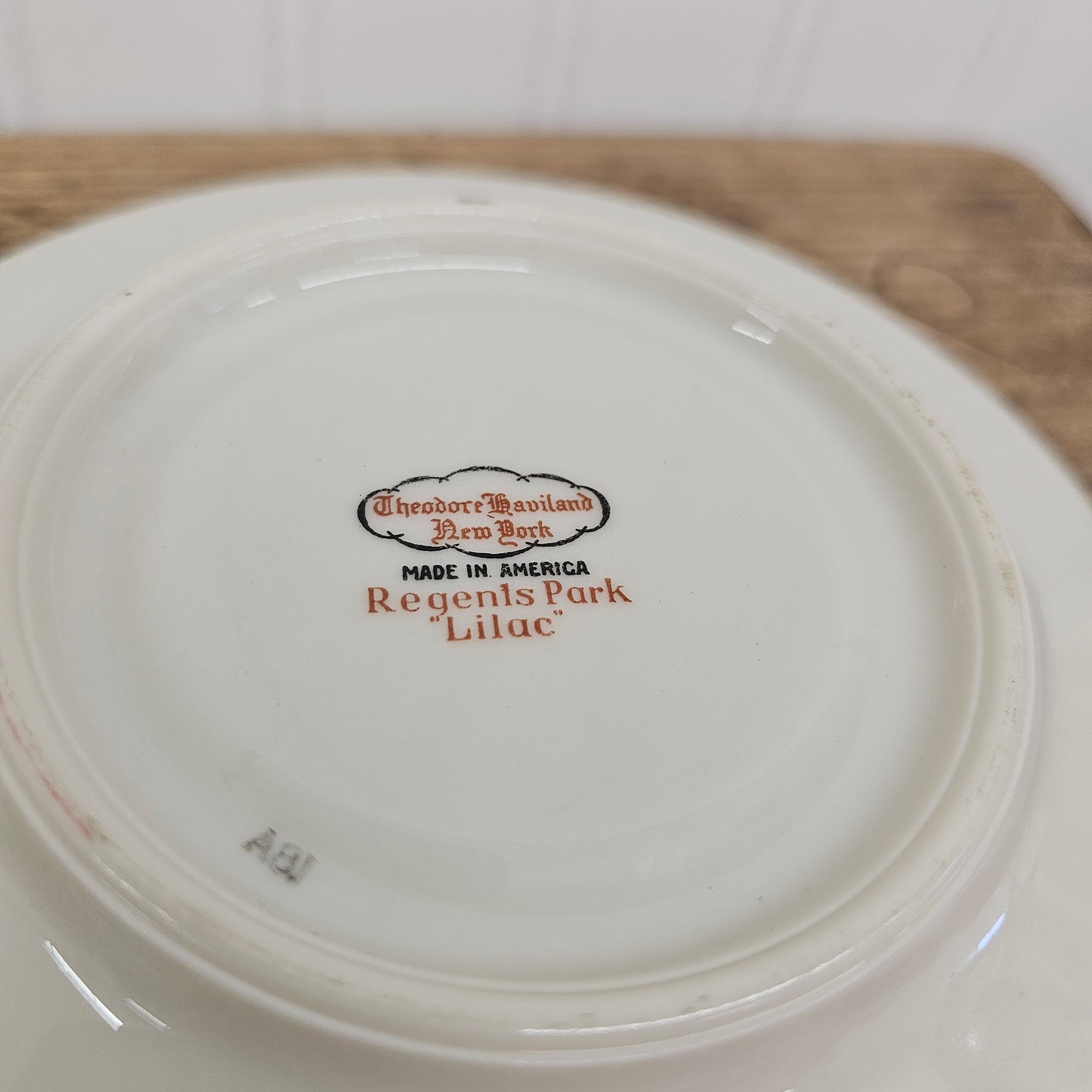 3 Theodore haviland new york porcelain saucers, usa - lilac hydrangea