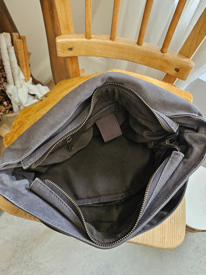 Wowbox Messenger Bag canvas and leather, No Crossbody Strap
