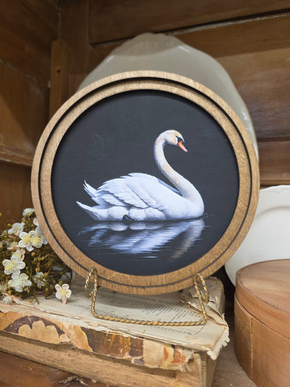 8" Round Swan Art
