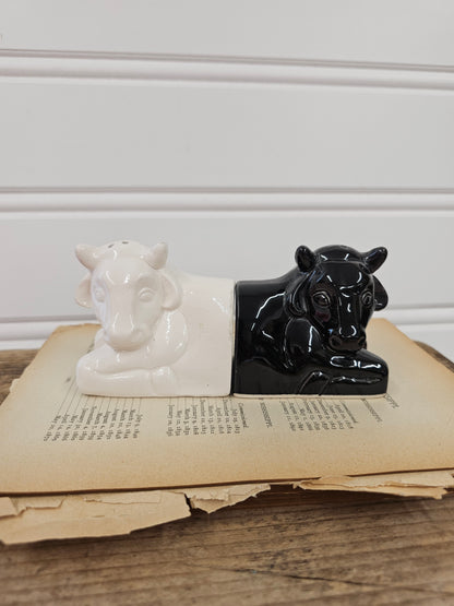 Black & White Cow Salt and Pepper Shakers - Made in Taiwan