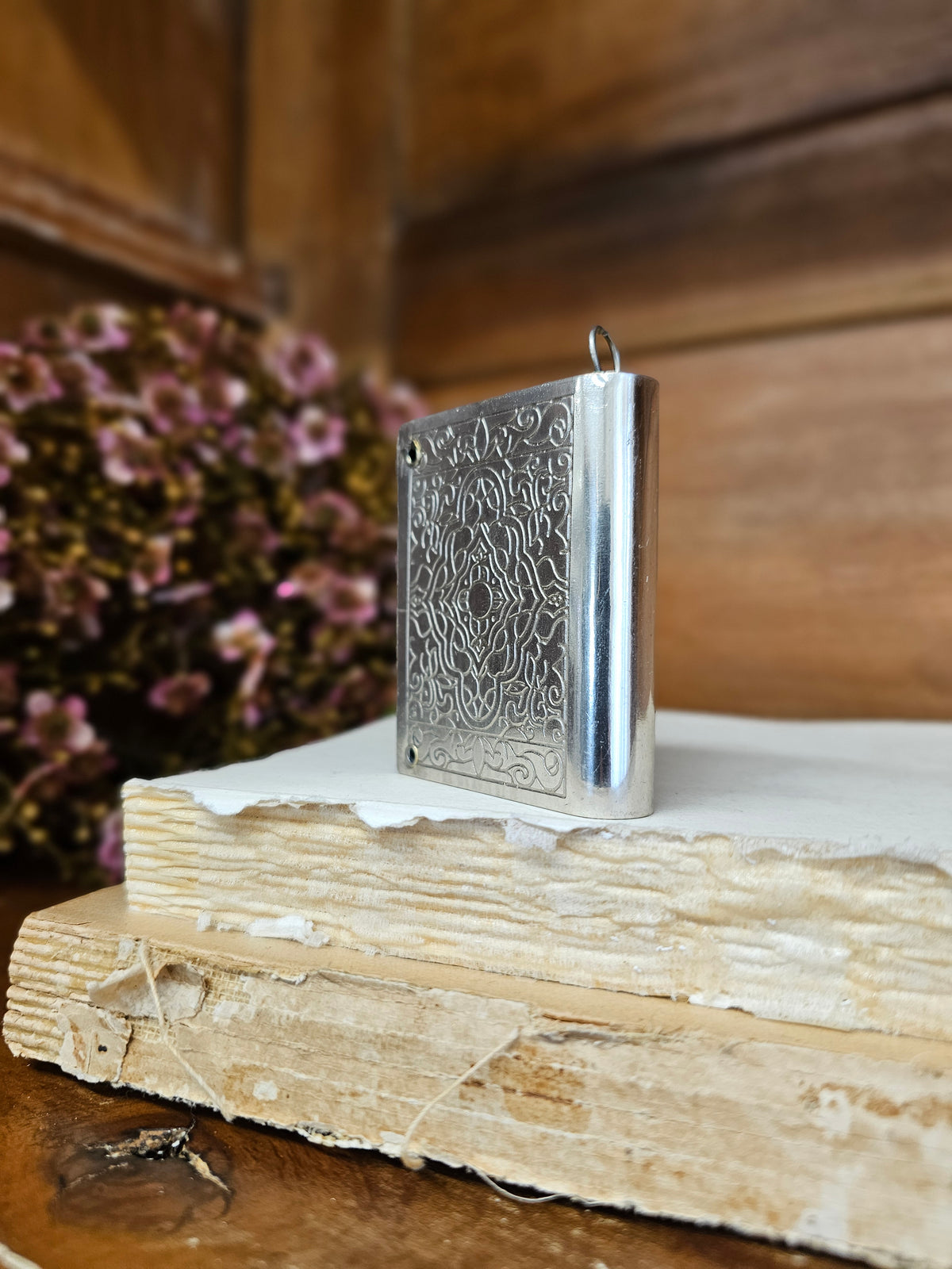 silver engraved book Library Measuring Tape