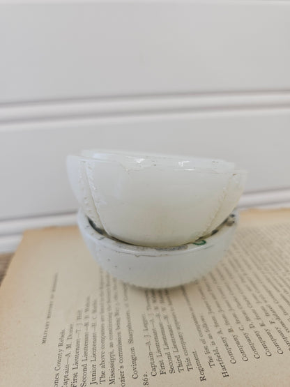Anchor Hocking Milk Glass Baseball, Chipped on Edge