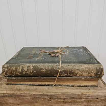 Book stack with twine