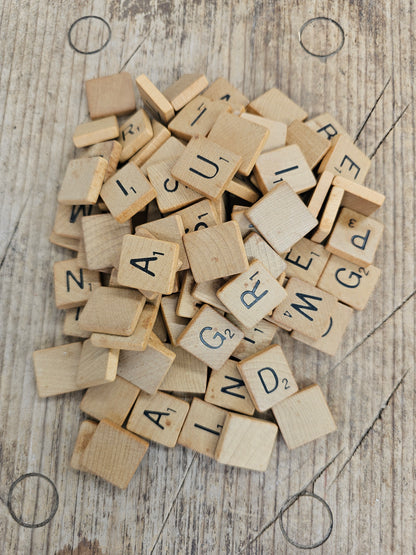 Wooden Scrabble Pieces, 96 Tiles