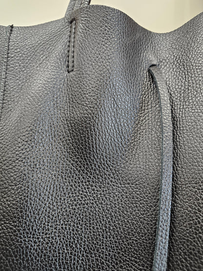 Marlon Genuine Leather Black Purse tote, Made in Italy