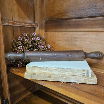 wooden flat rolling pin shaped hanger
