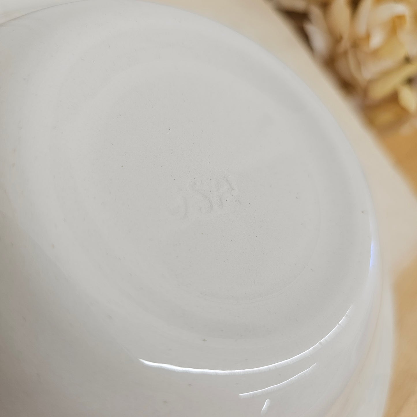 Set of 6 brown & ivory floral small bowls & 1 large bowl - USA