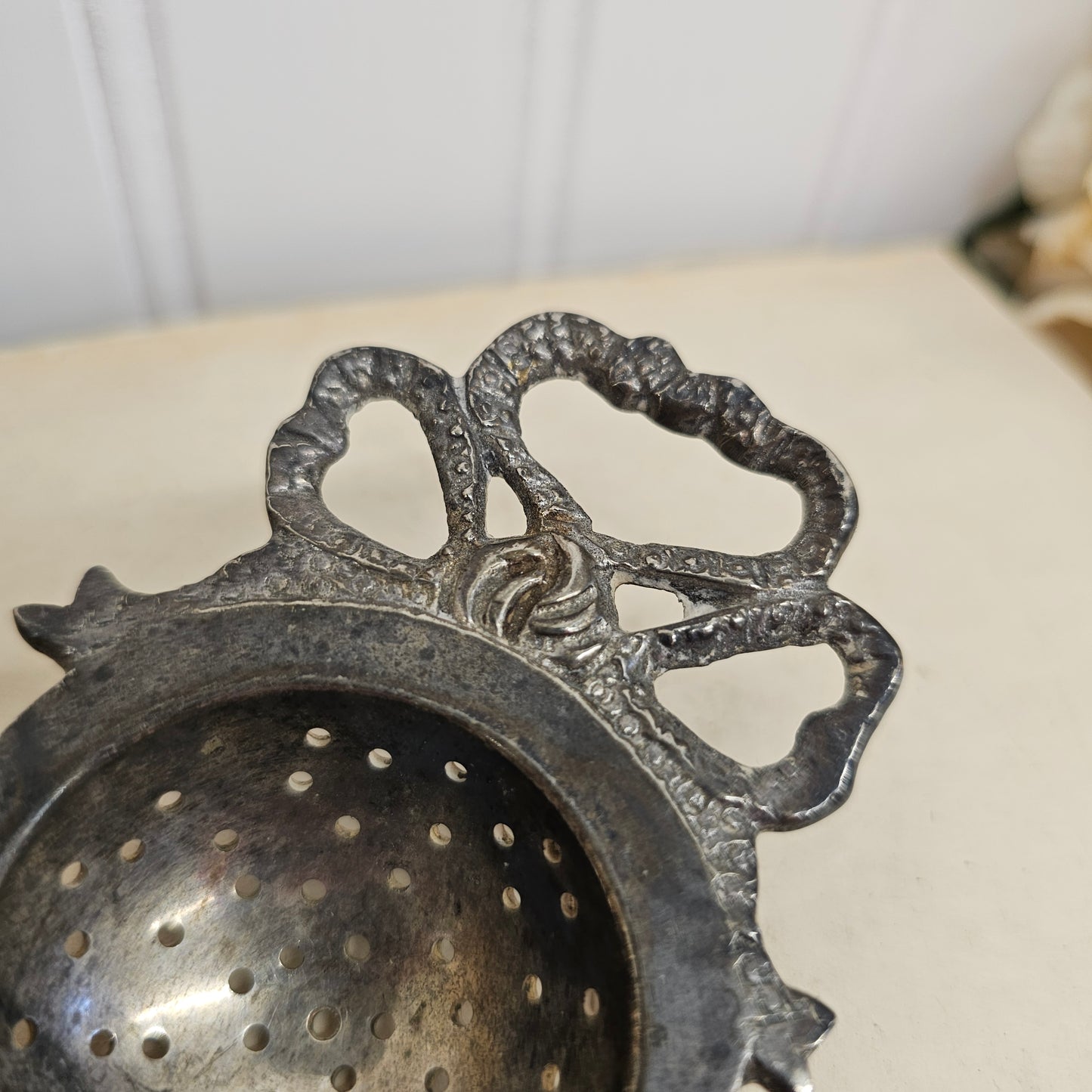 Silver Tea Strainer with bows