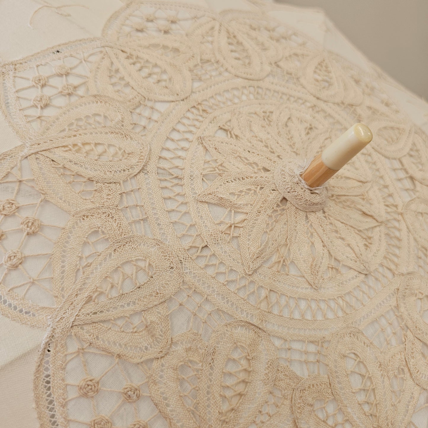 Cotton Lace Parasol Umbrella with Cover, 100% Cotton