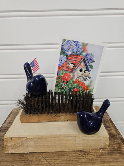 Americana Blue Birds & Brush Vignette