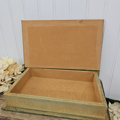 Green faux book shadow box