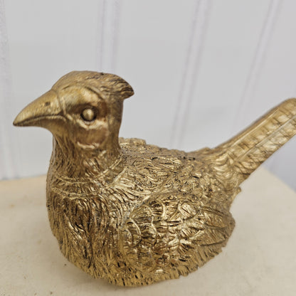 Gold pheasant bird figurine - not brass