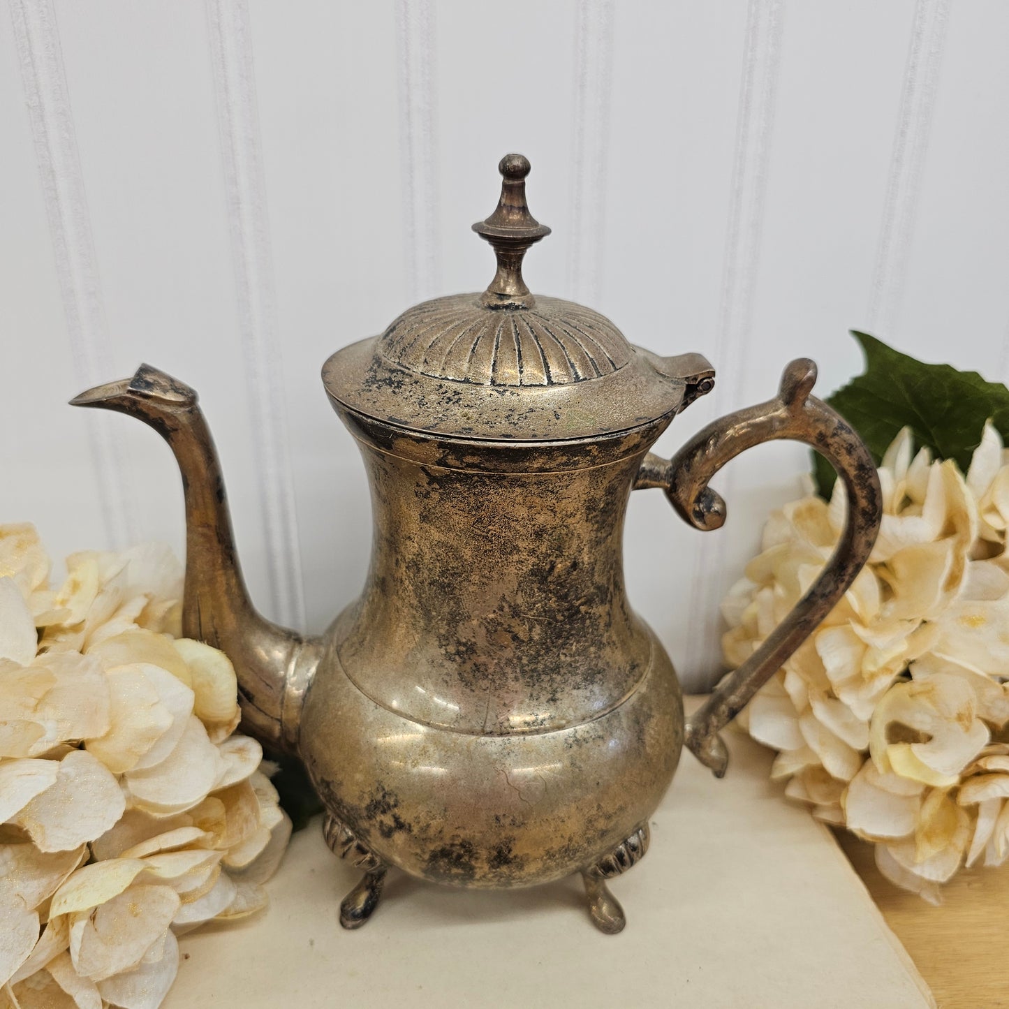 Silver tea pot - India - this was on my mantle at the other house