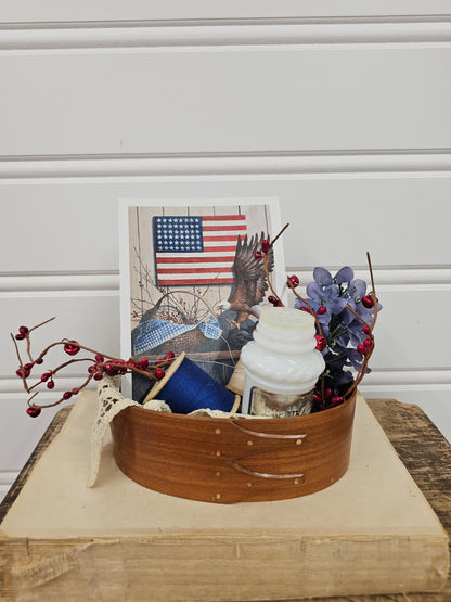 Americana Vignette in Wooden Basket