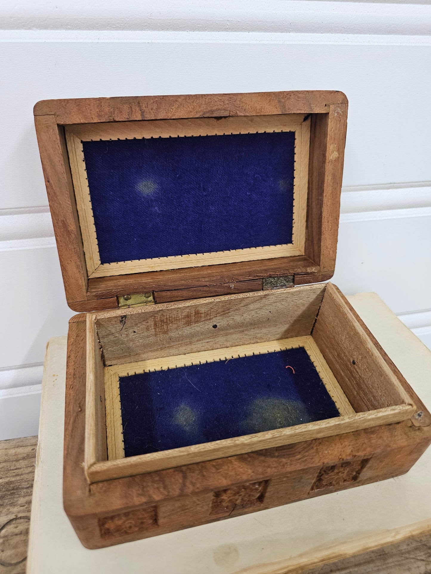 Vintage Hand Carved Wooden Box
