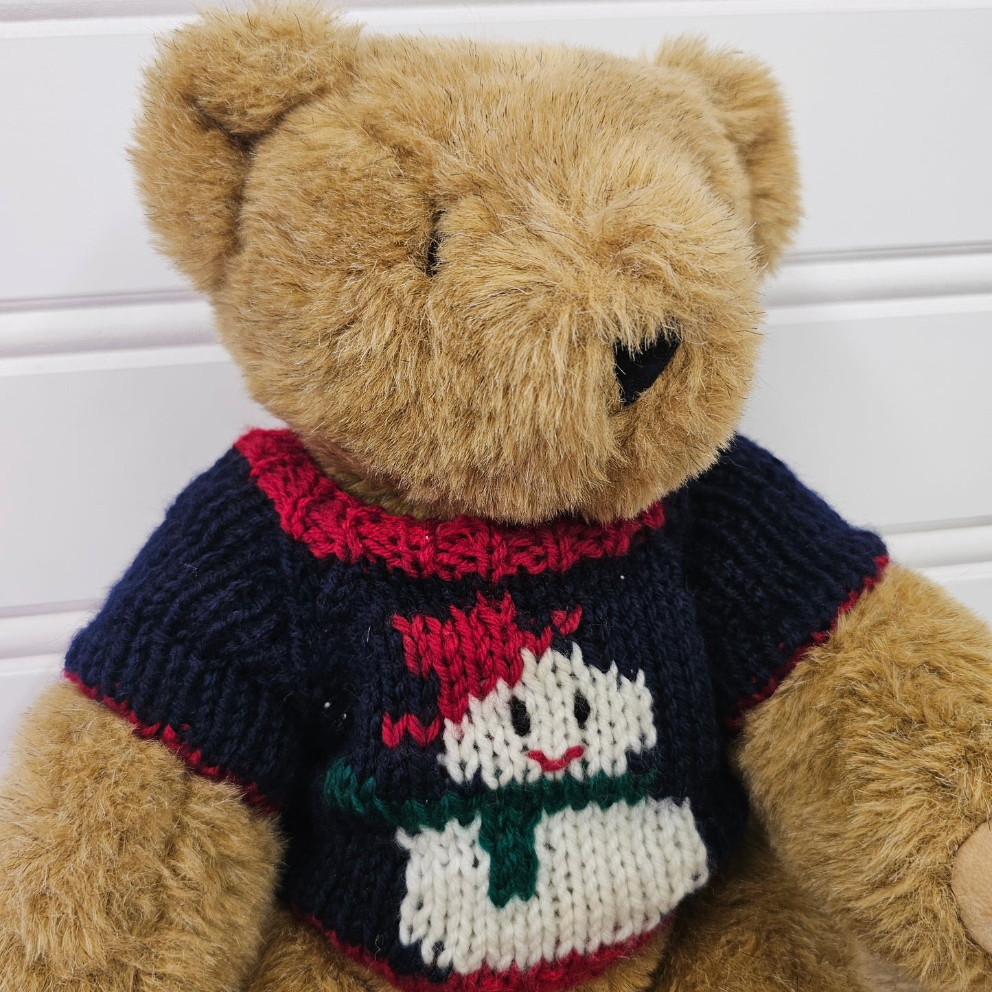 The Vermont Teddy Bear Co.,  bear with snowman sweater