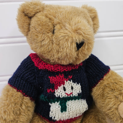 The Vermont Teddy Bear Co.,  bear with snowman sweater