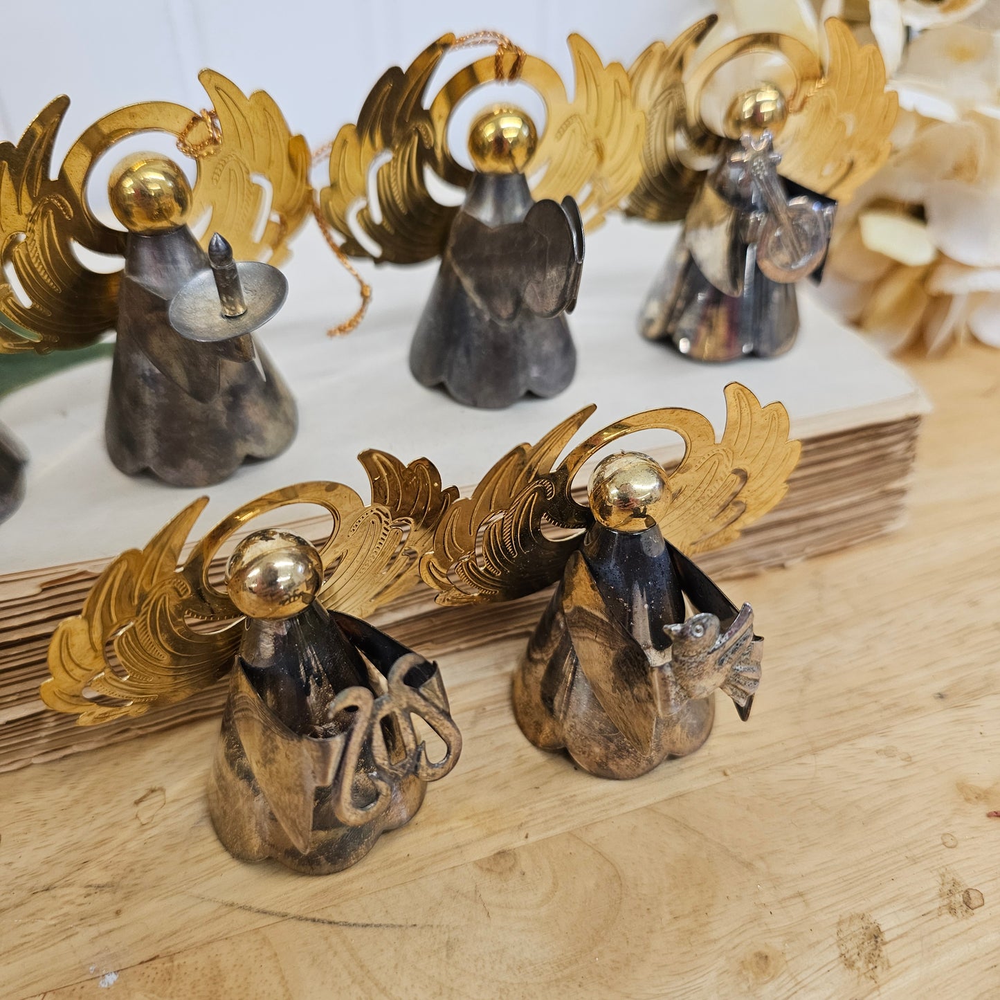 Set of 6 Christmas angel ornaments