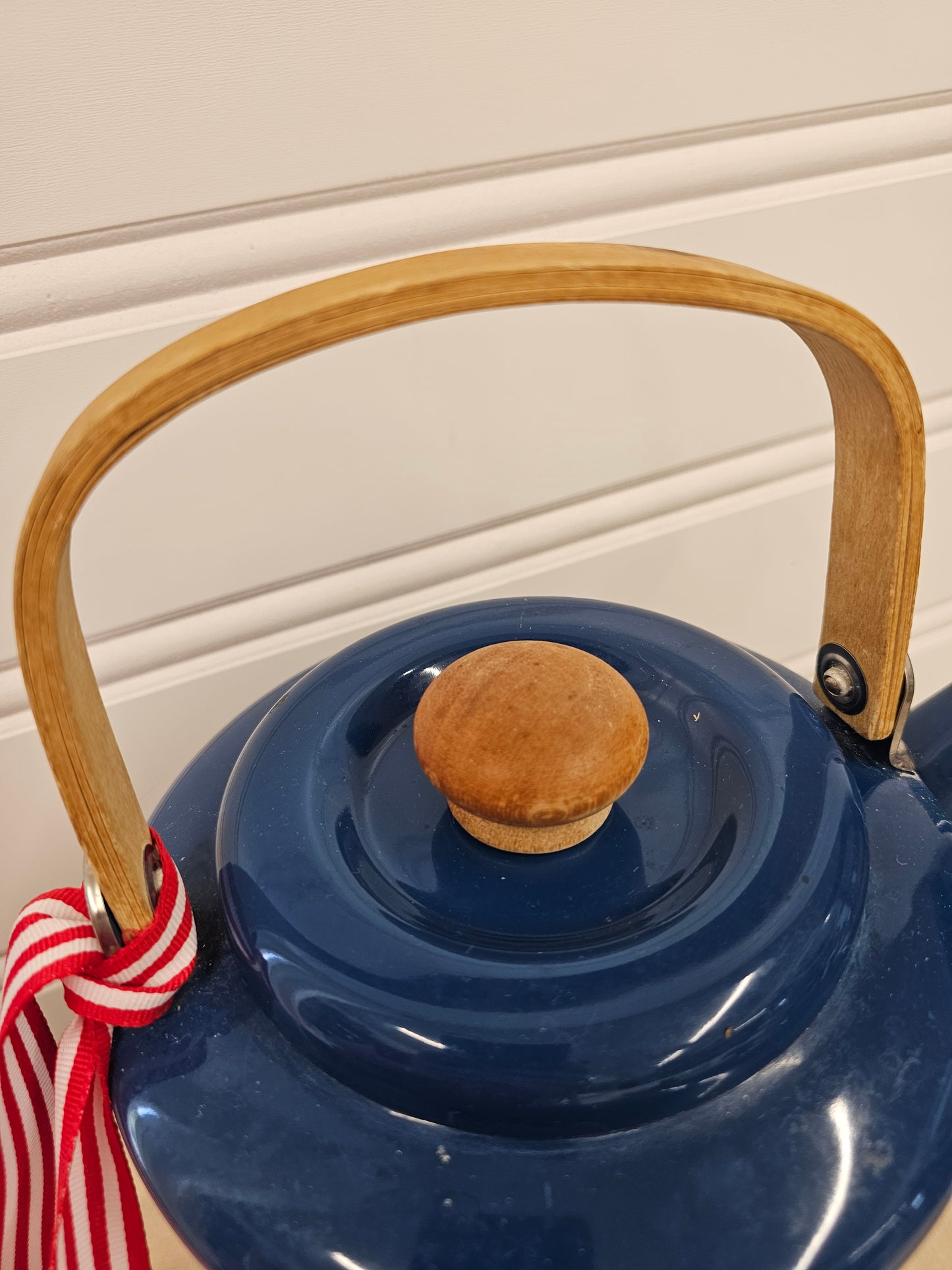 Vintage Blue Enamel Teapot