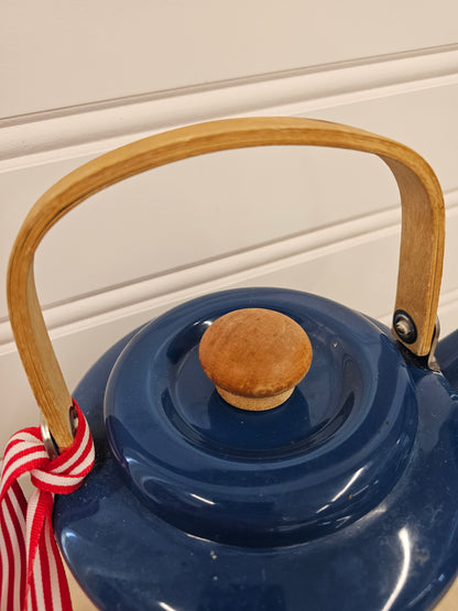 Vintage Blue Enamel Teapot