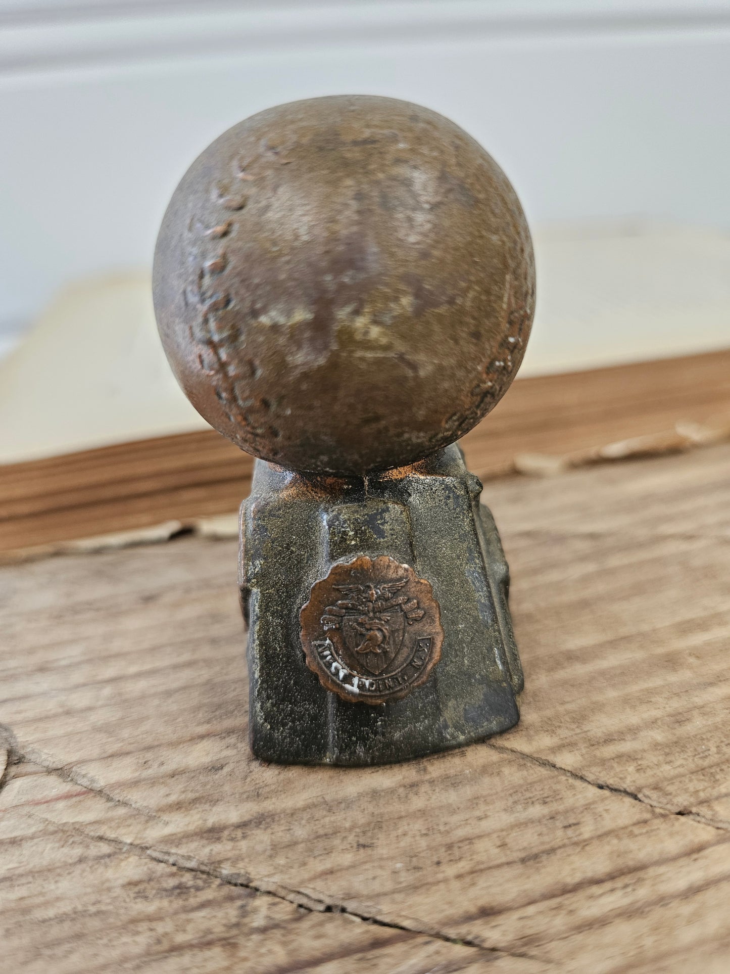 Small Copper Baseball trophy - West Point NY