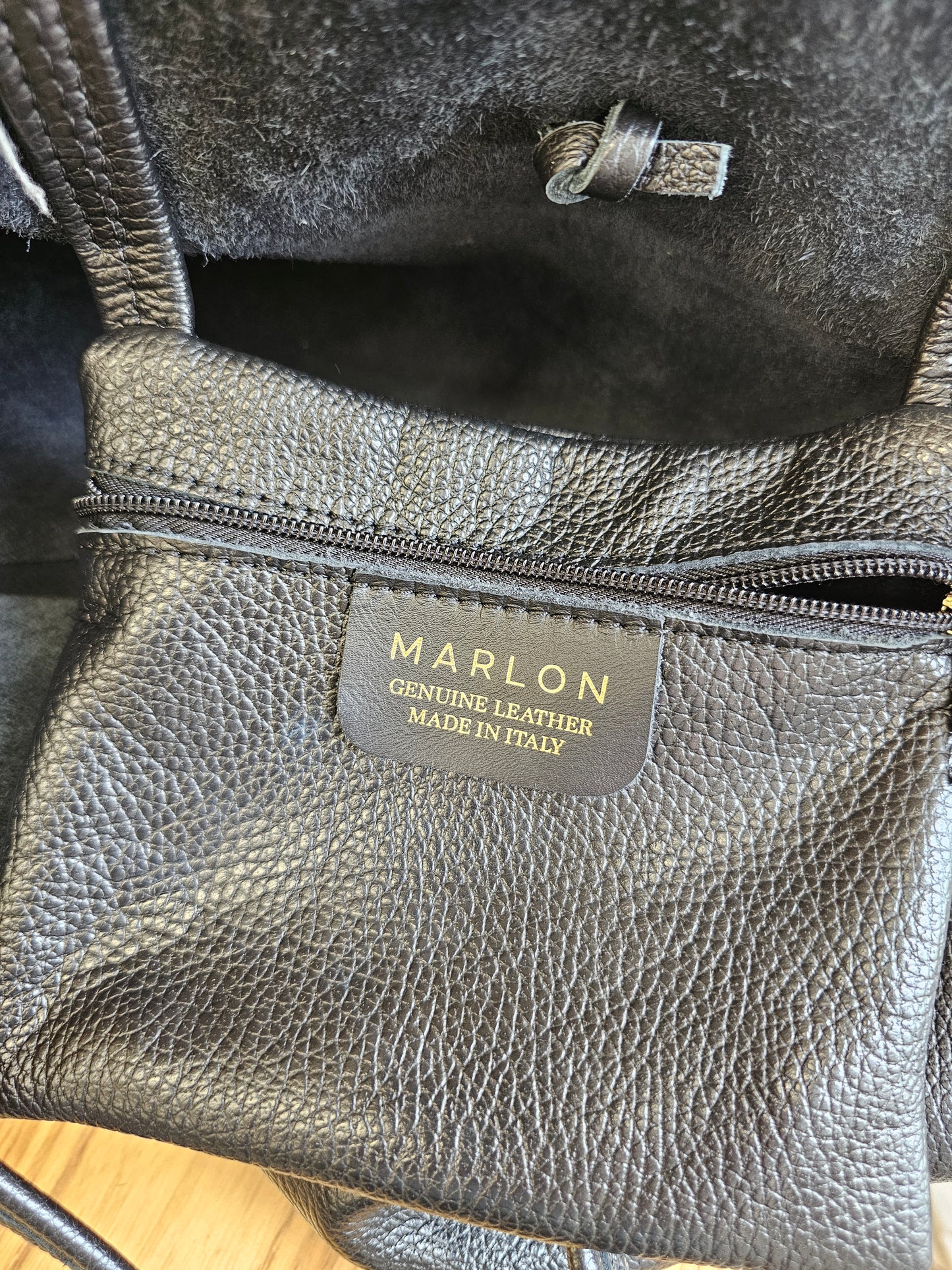 Marlon Genuine Leather Black Purse tote, Made in Italy